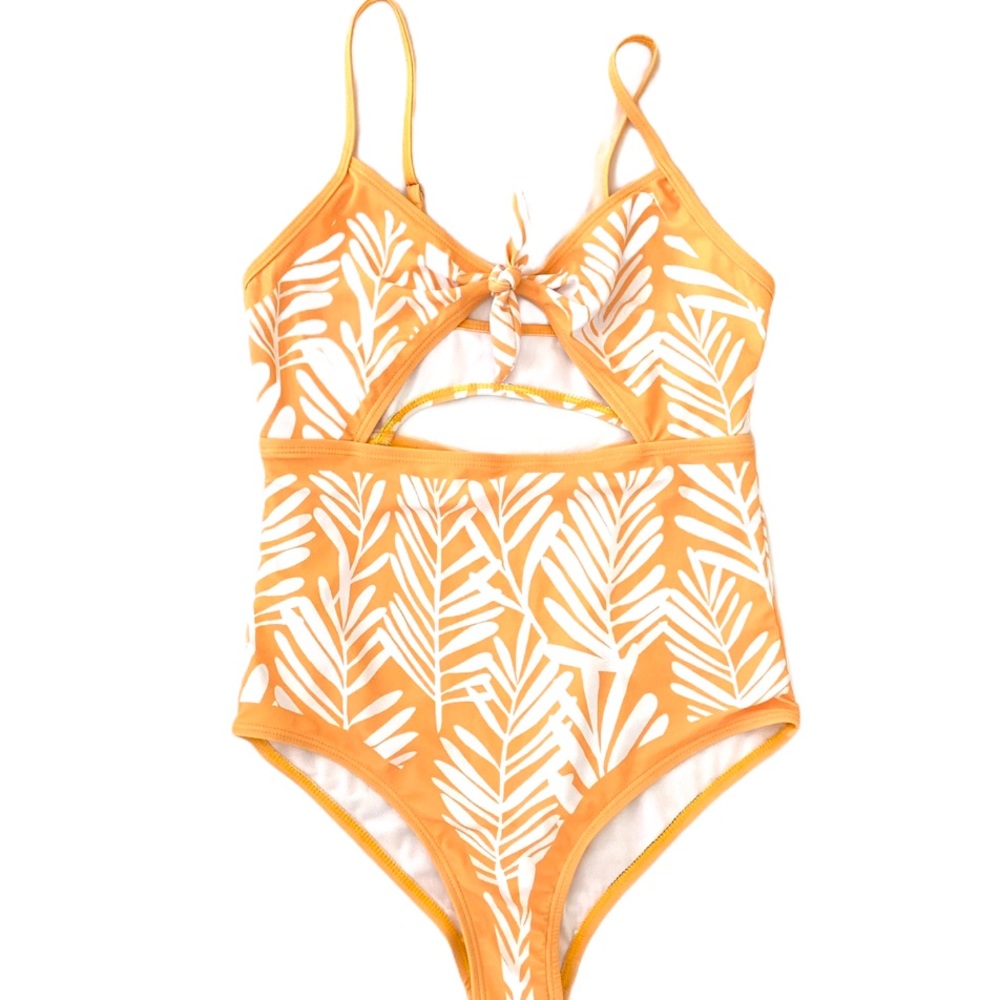 Shein Knot Front Cut Out One Piece Swimsuit M